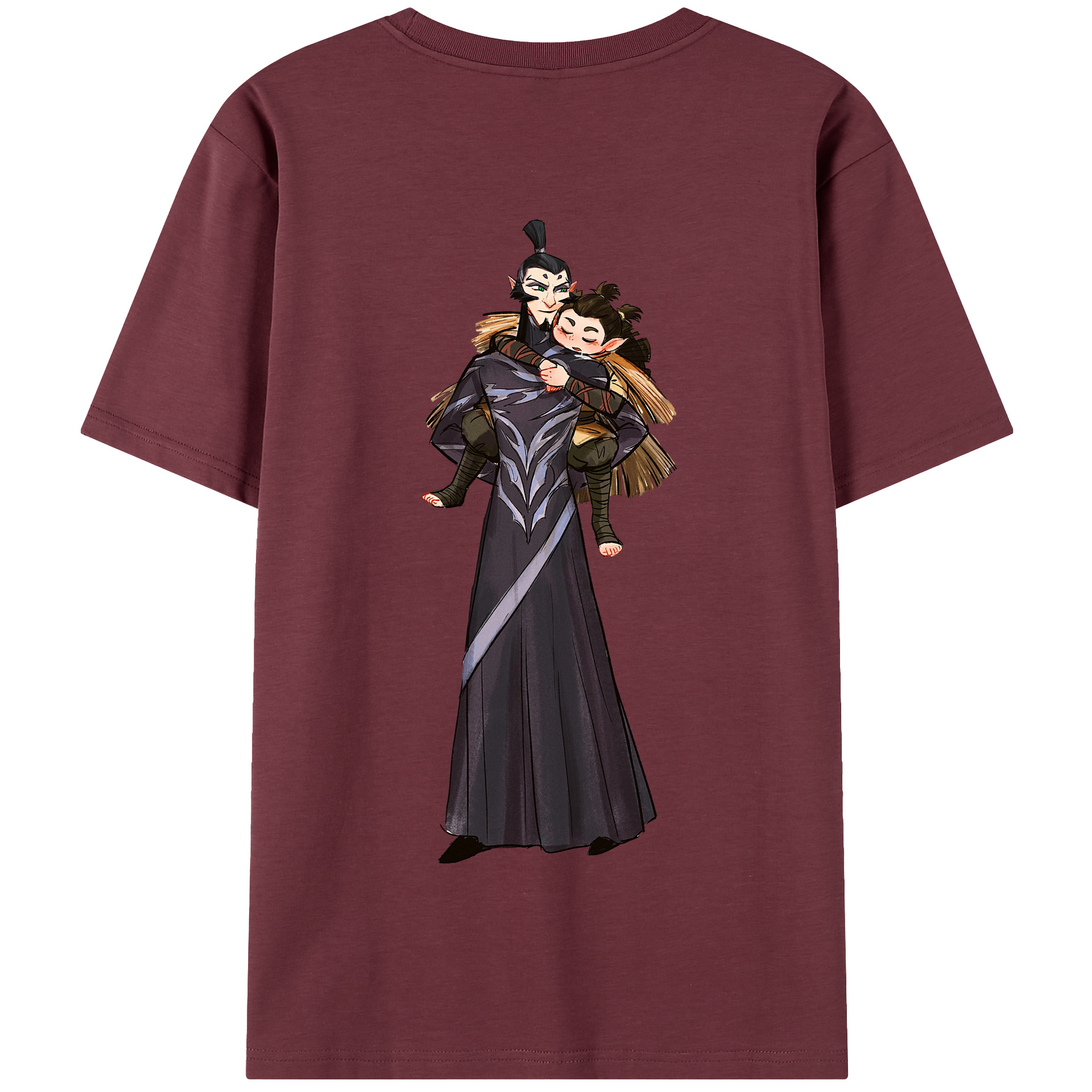 （画像用） Ne Zha 2 ナタ 魔童の大暴れ 綿100％半袖Tシャツ（背面プリント）
